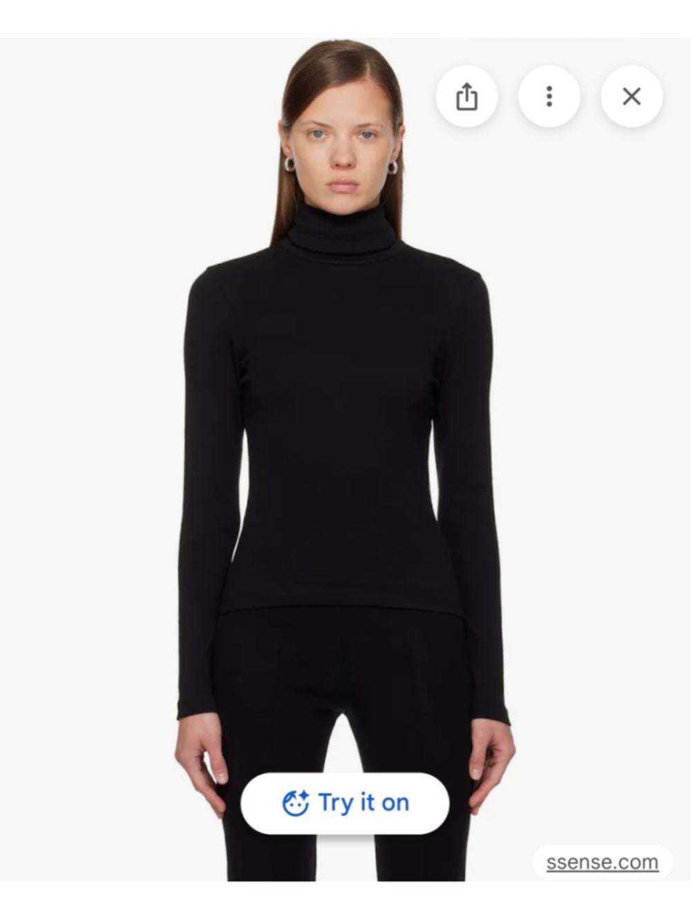 Flore Flore| Dinah Ribbed Organic Cotton Turtleneck| Black| NWT| Small | Repair